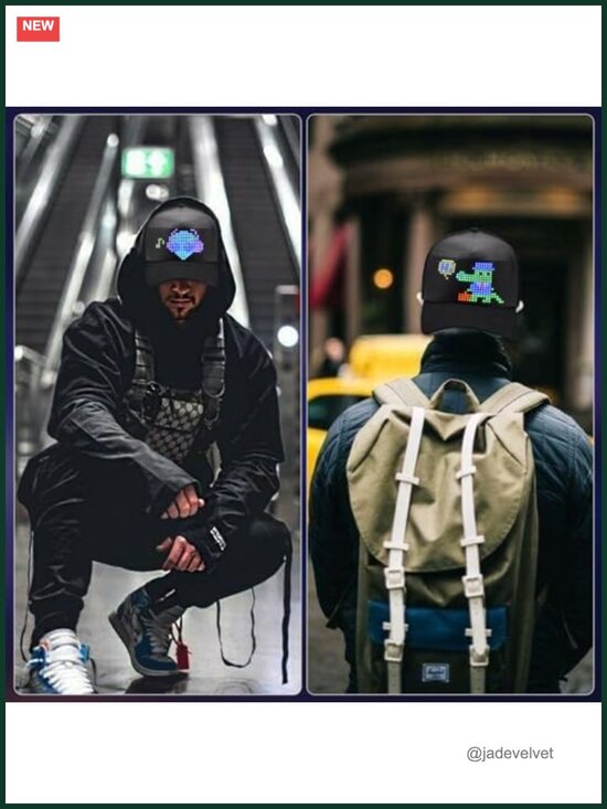 LED Display Smart Baseball Cap Bluetooth App Control Custom Text Patterns main image 6